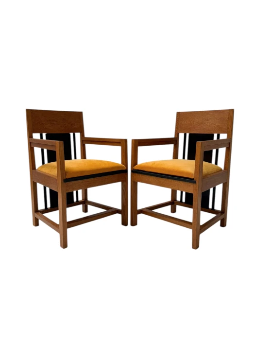 Two Art Deco Modernist High Back Armchairs by Cor Alons, 1927
